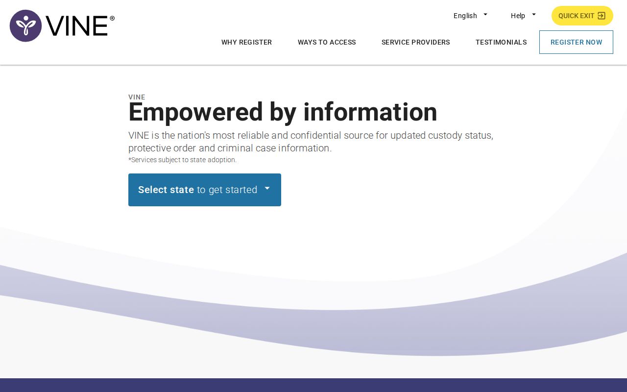 Titus County VINELink release check search screen